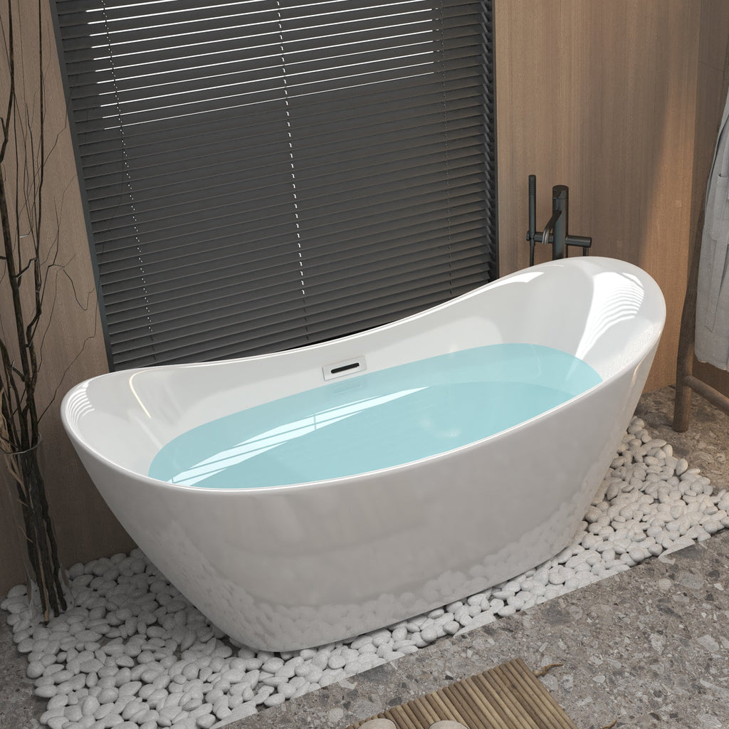 59" Acrylic Freestanding Tub - Gloss Finish