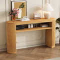 TREXM Rustic Console Table with Fluted Legs