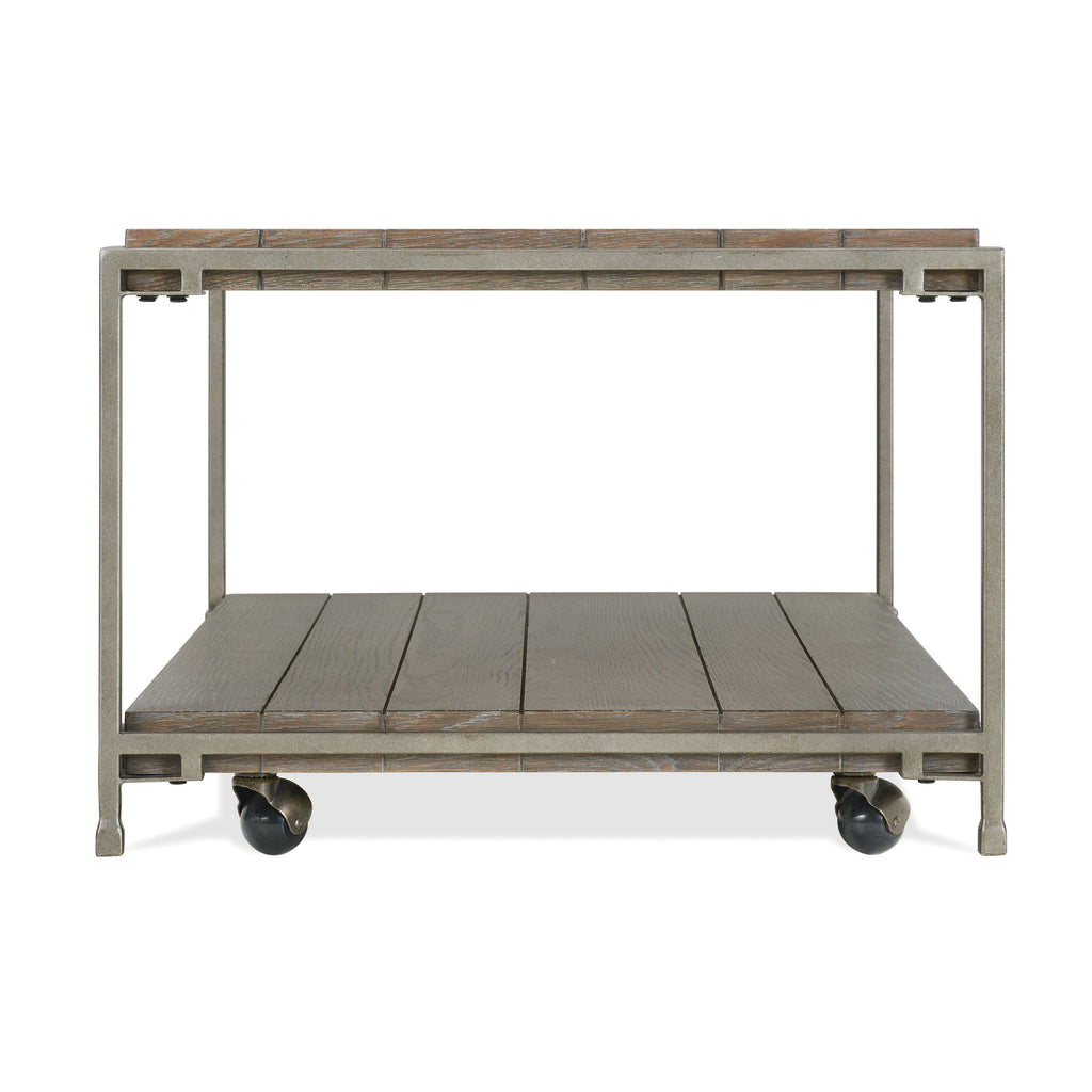 Corbeta 3-Piece Metal Frame Wood Living Room Coffee Table and 2 End Tables Set
