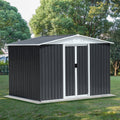 8x6 Feet Apex Roof Dark Metal Garden Storage Shed