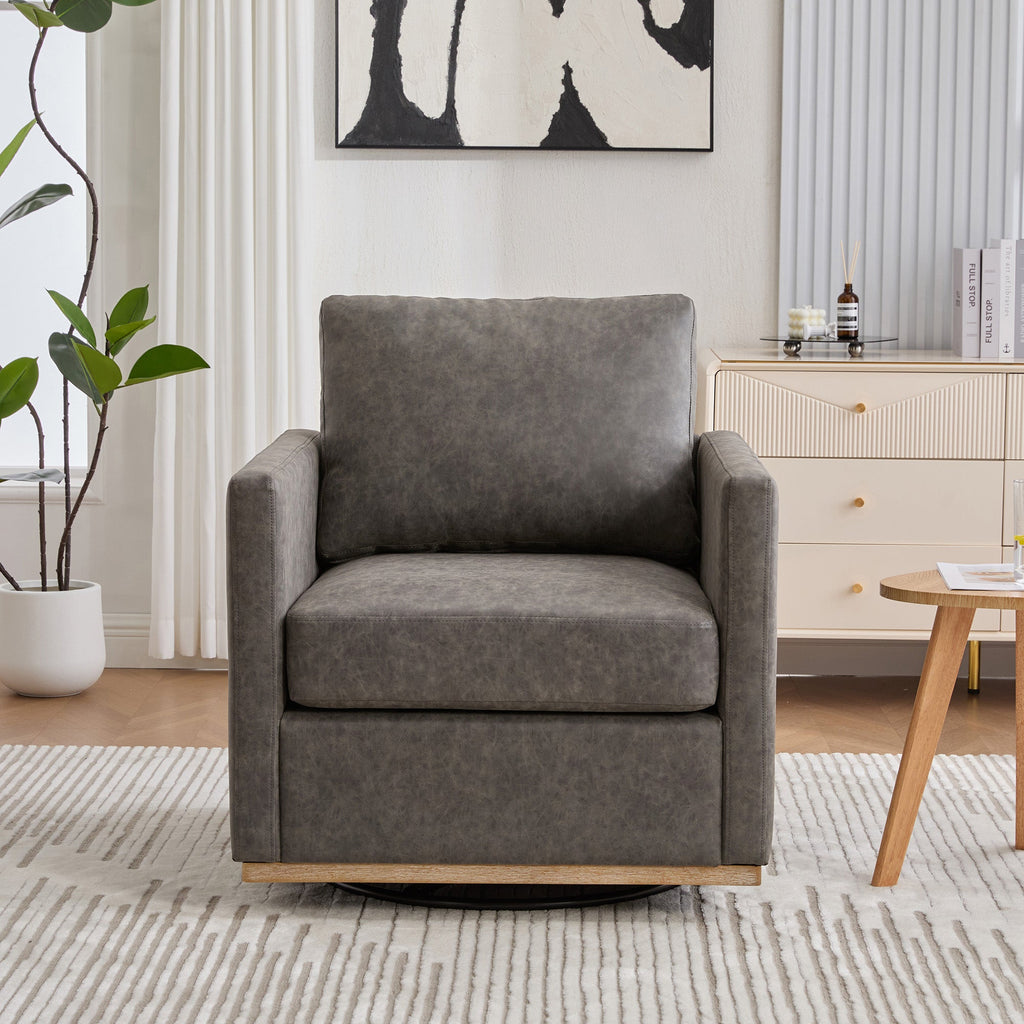 30.7"W Upholstered Square Swivel Accent Chair