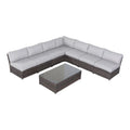 Fully Assembled 6-Person Extra-Wide Wicker Outdoor Seating Set with Cushions