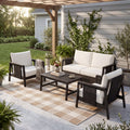 4-Pieces Outdoor Sofa Set with Cushions