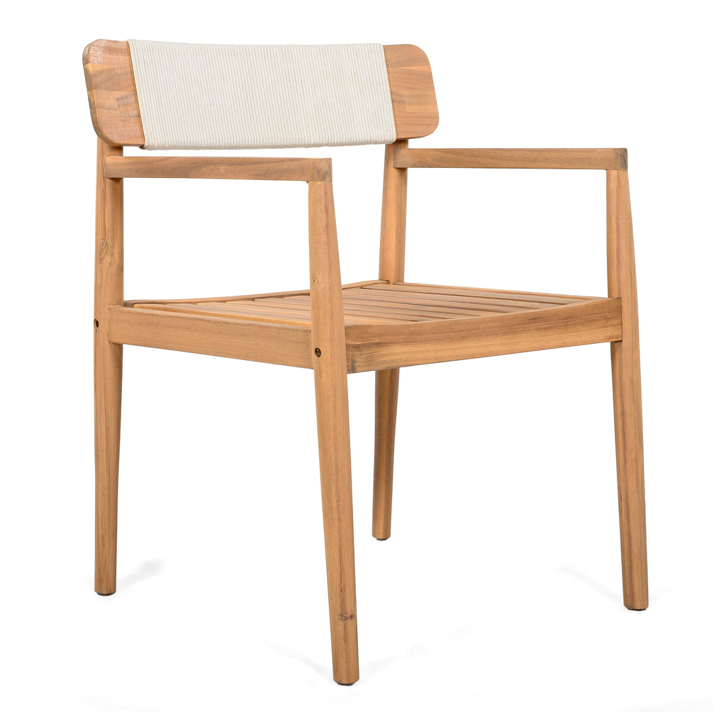 Creative Braided Acacia Wood Outdoor Dining Table and Chairs