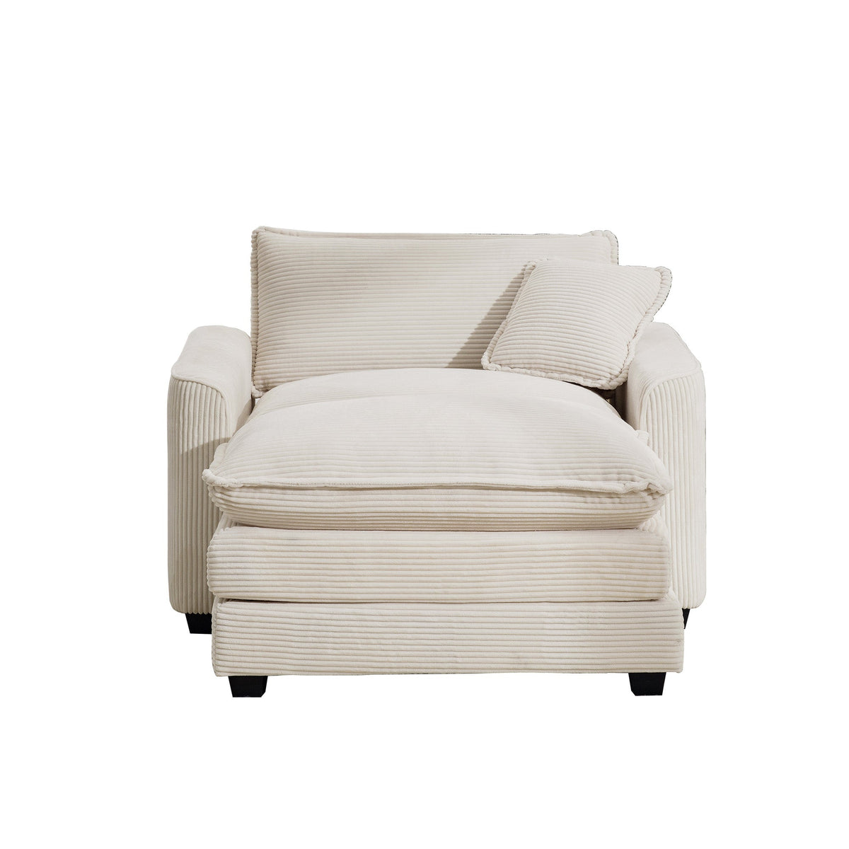 Comfortable Single Chair Deep Seat Sofa With Footstool