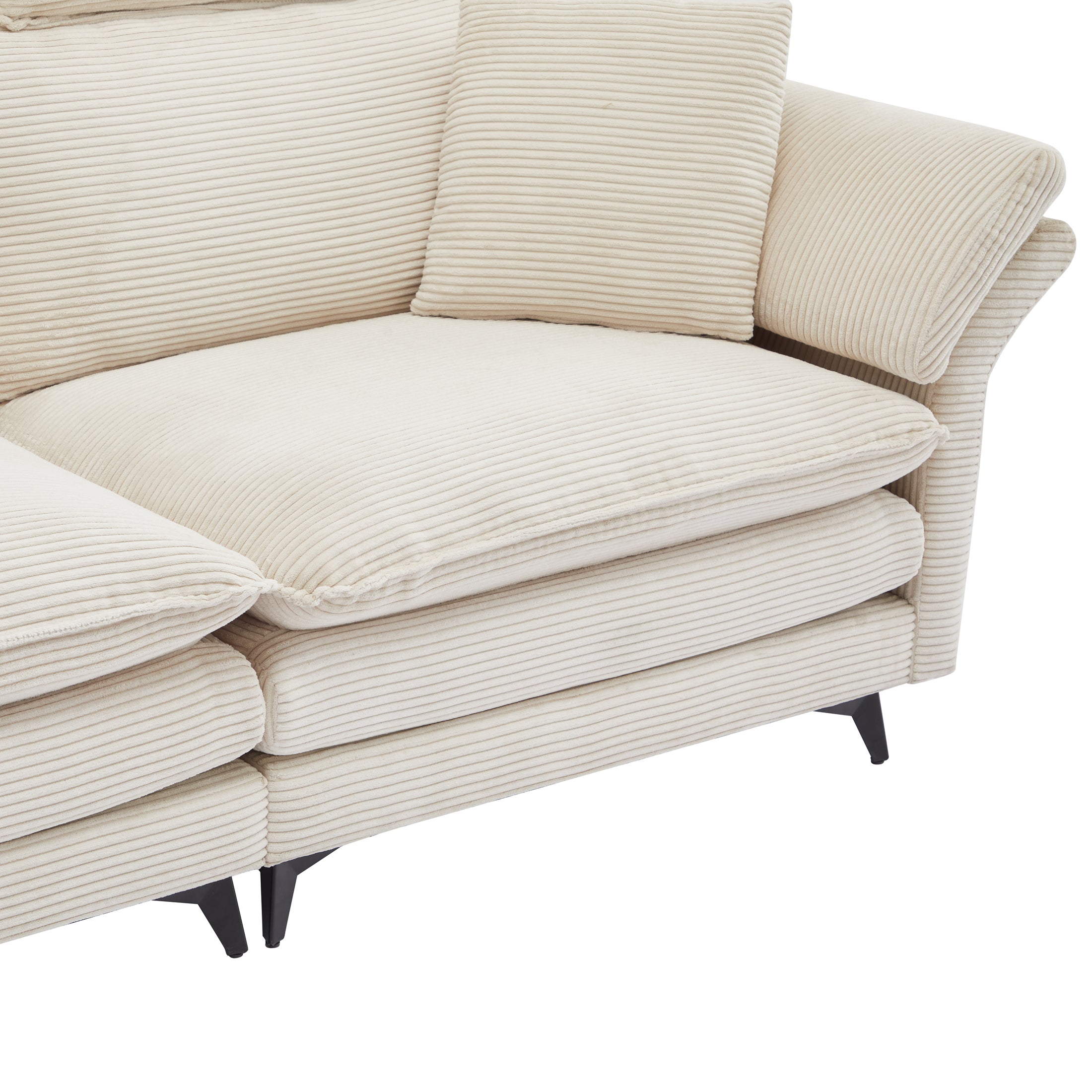 Modern Corduroy Upholstered Sectional Sofa