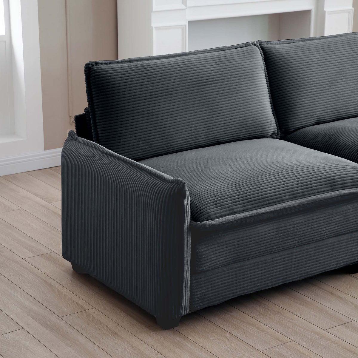 Oversize 3-Seater Sofa with Ottoman