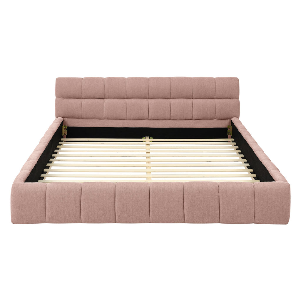 Queen Size Upholstered Bed Frame with Headboard