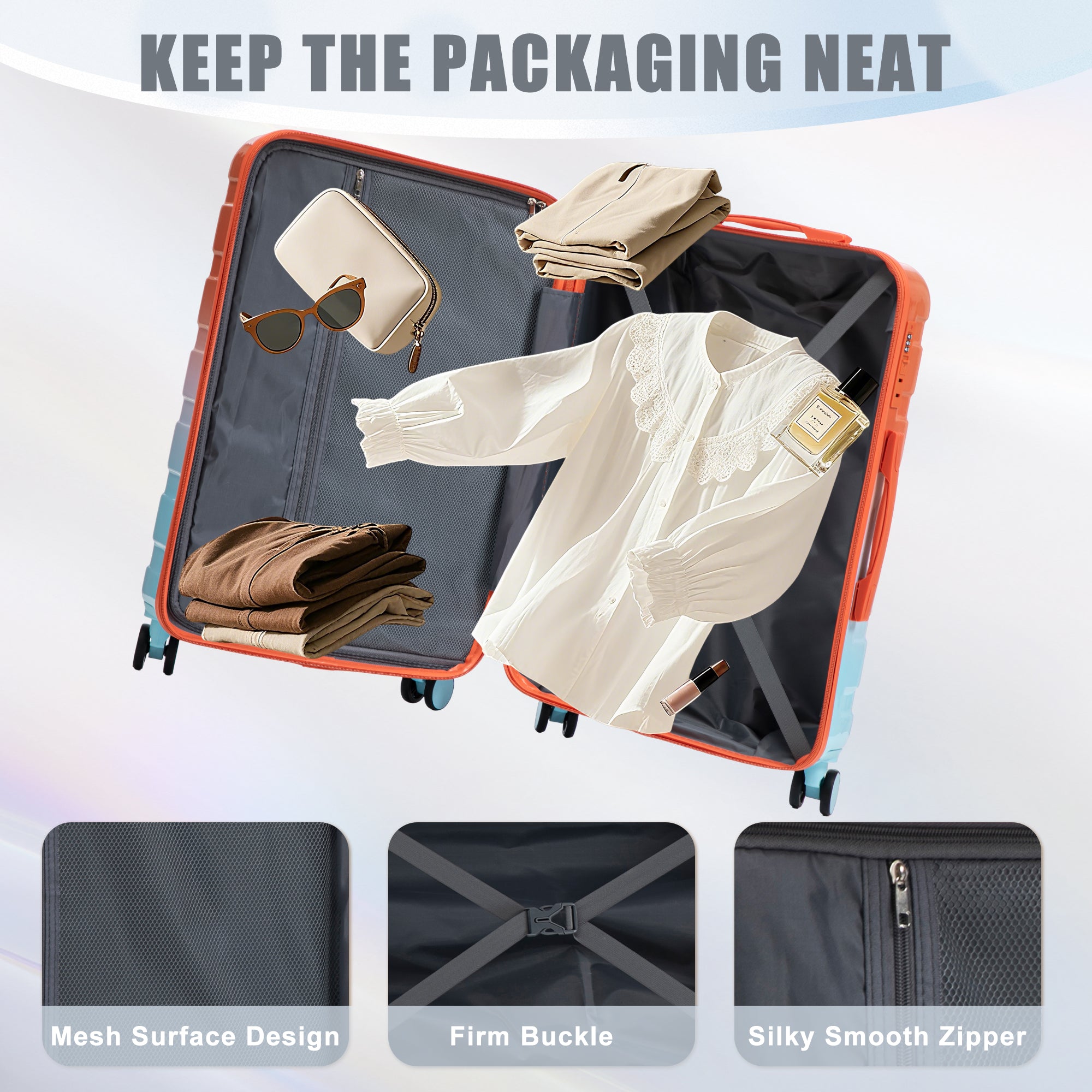 3-Piece PC Spinner Wheel Luggage Set