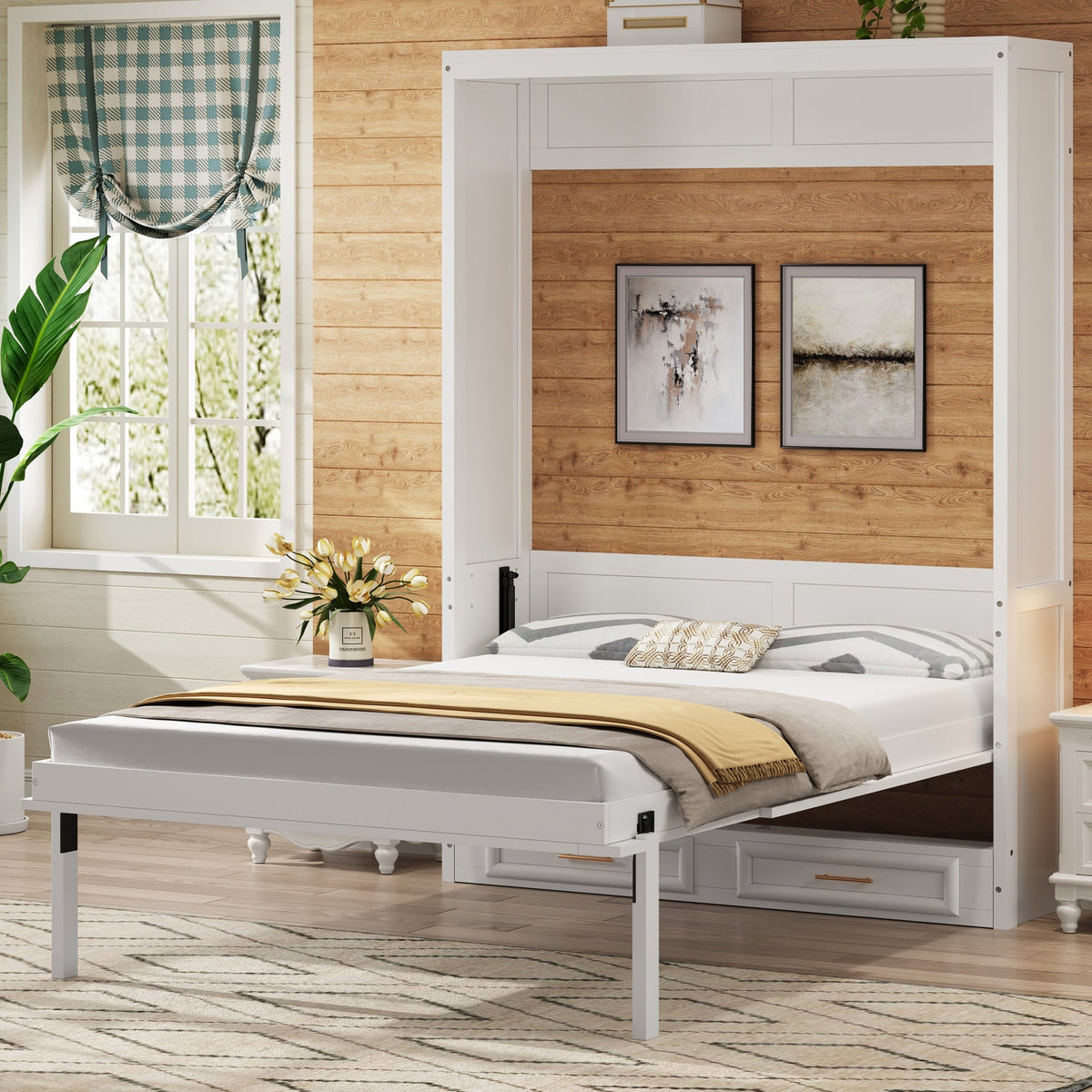 Full Size Murphy Bed with 2 Drawers