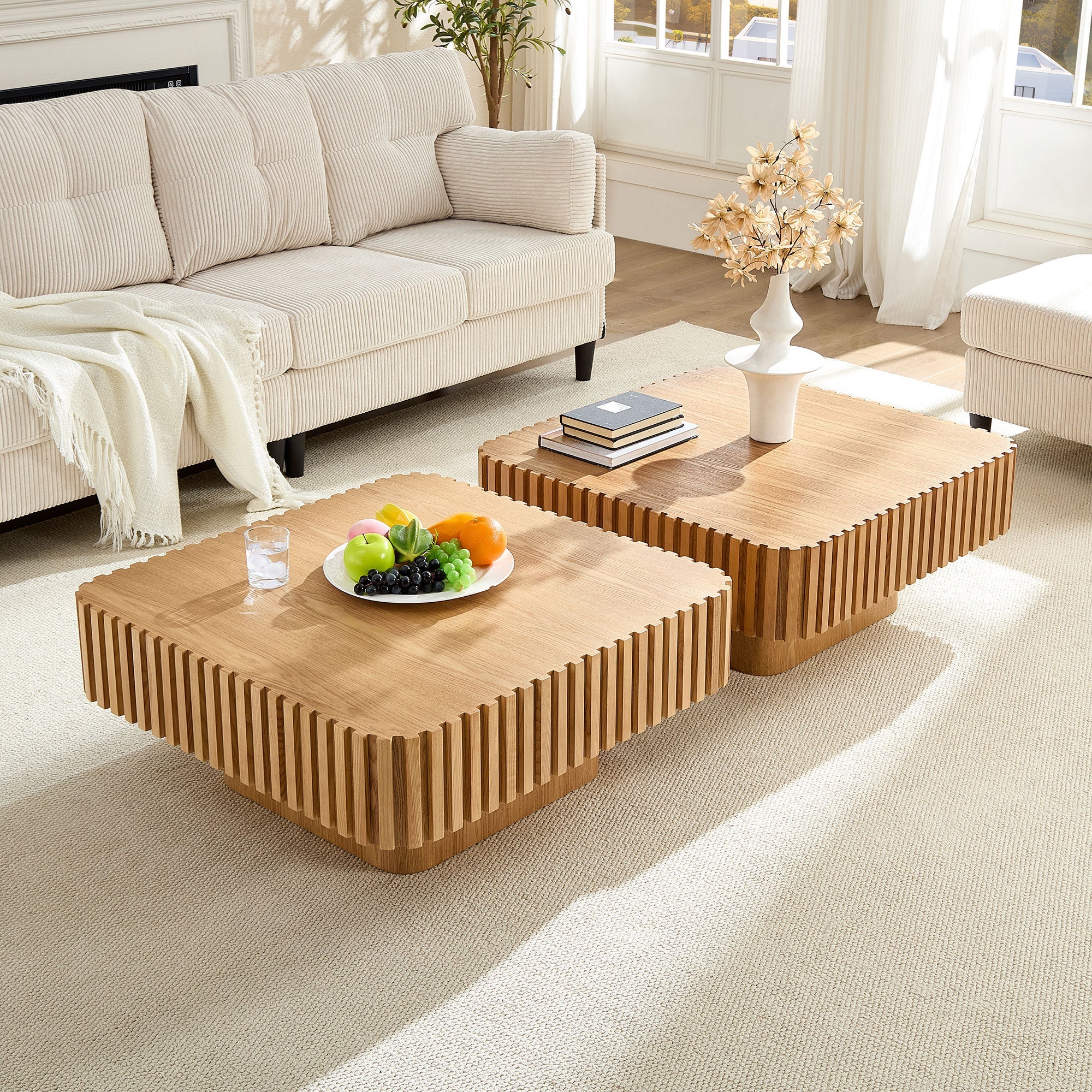Modern Handcraft Drum Coffee Table