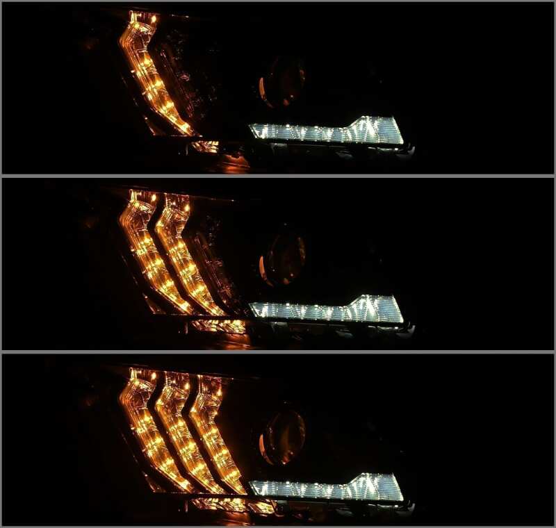 AlphaRex 10-12 Ford Mustang PRO-Series Projector Headlights Plank Style Black w/Top/Bottom DRL 880112 *Discontinued