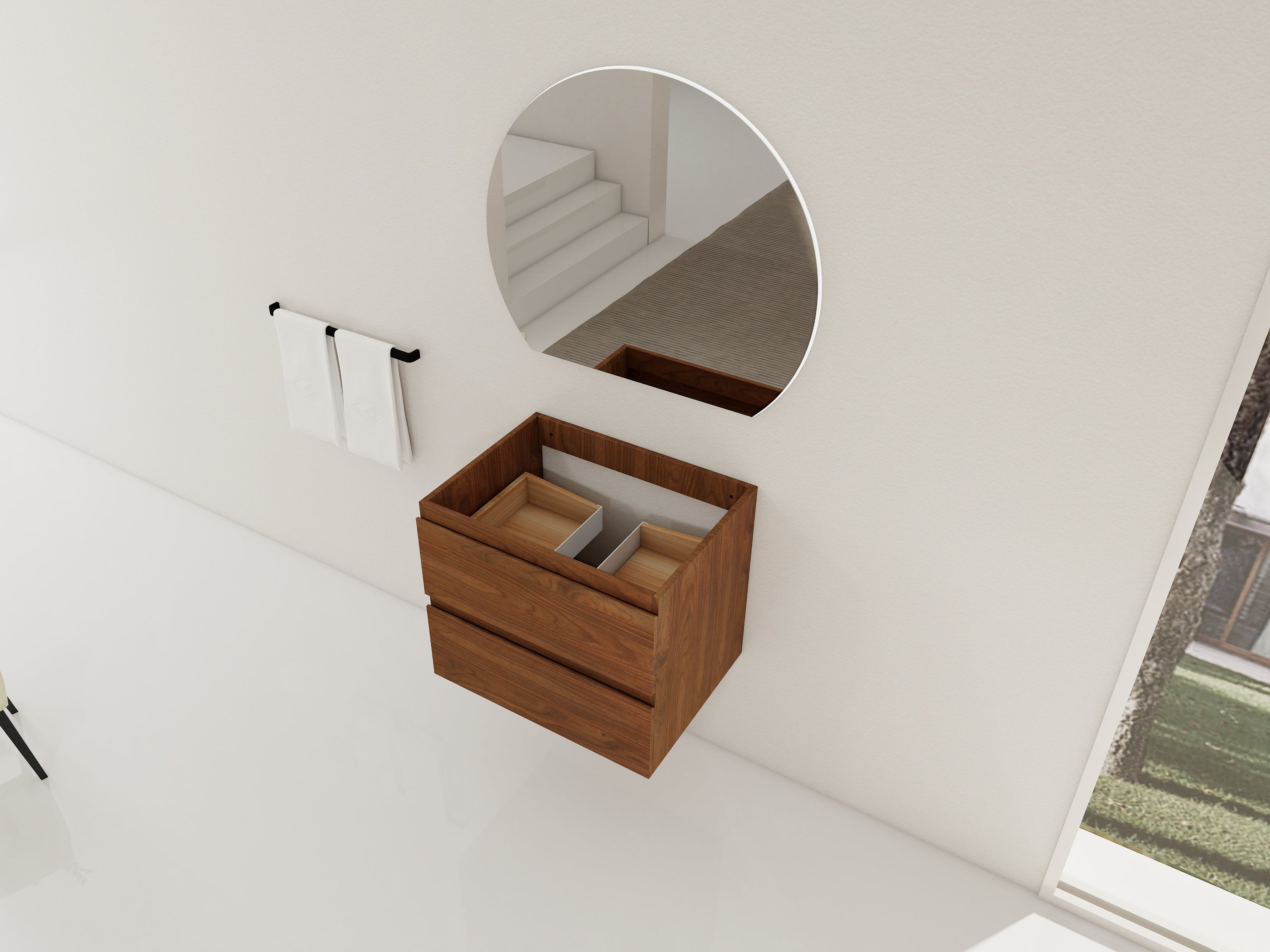 24" Wall-Mounted Bathroom Vanity Cabinet
