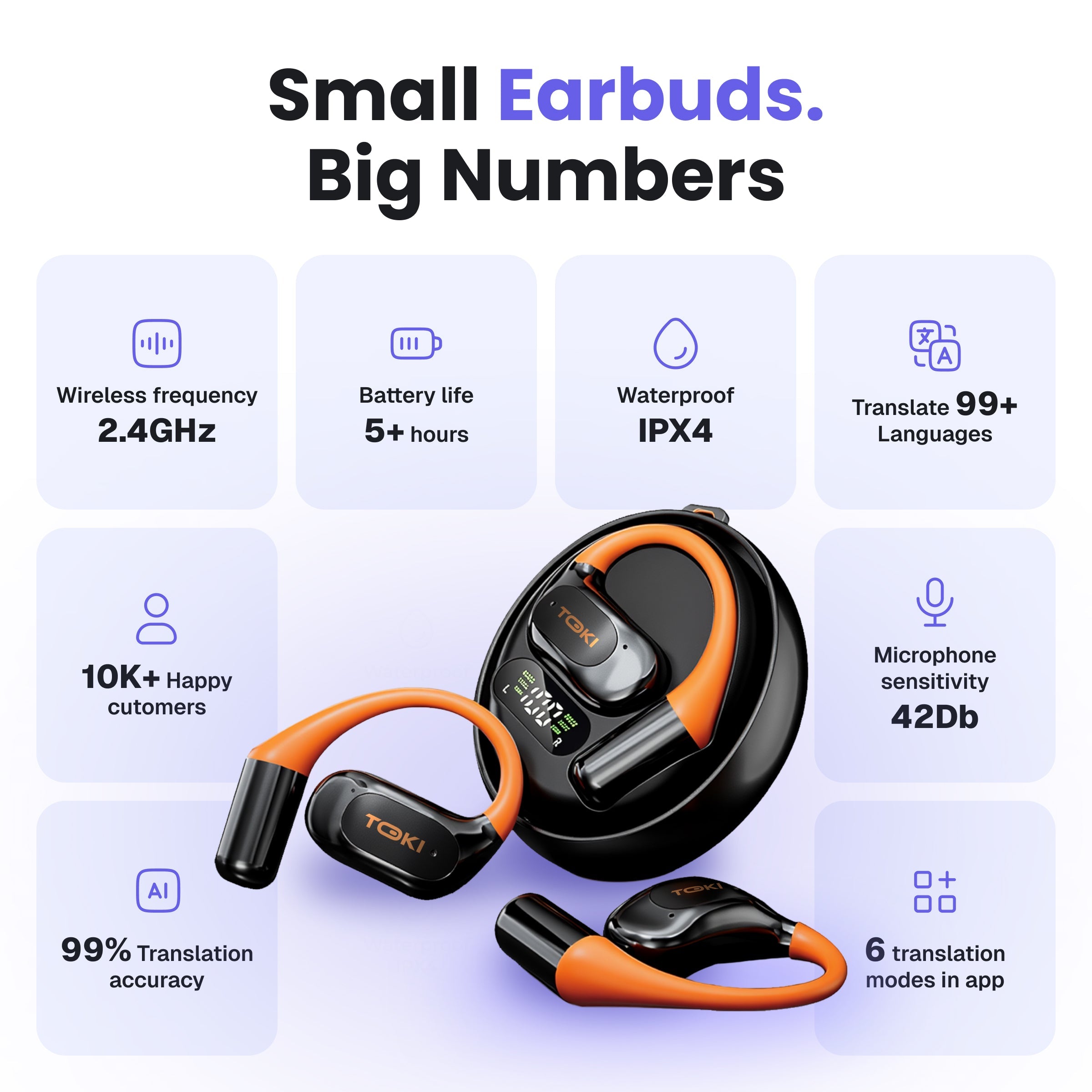 Toki Air-3 Open-Ear AI Translation Earbuds