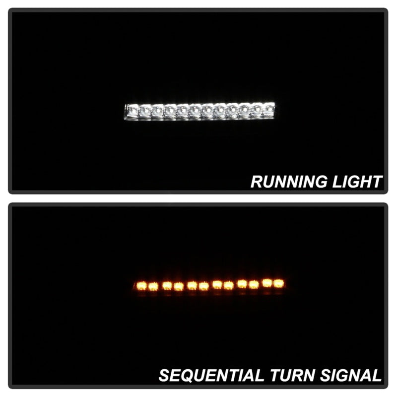 Spyder Jeep Wrangler 2018-2019 ( LED Model Only) LED Front Bumper Lights - Sequential Signal - Black 5086808
