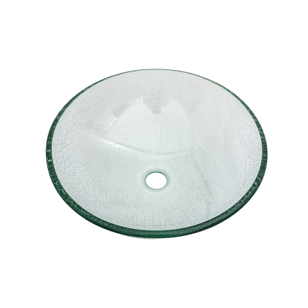 Bathroom Artistic Tempered Crackle-Glass Vessel Sink