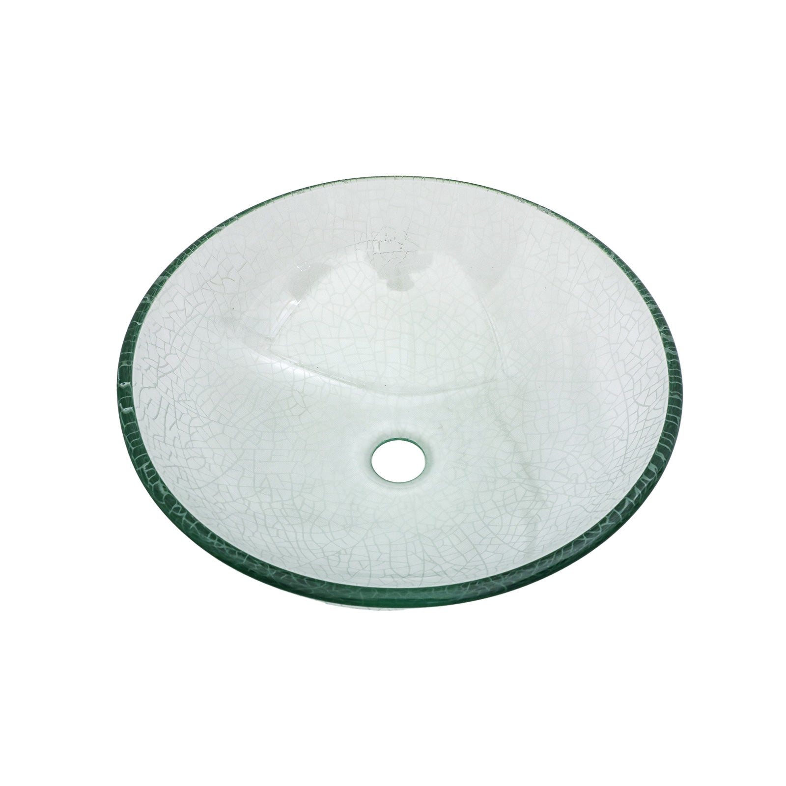 Bathroom Artistic Tempered Crackle-Glass Vessel Sink