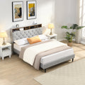 Queen-Size Upholstered Platform Bed Frame
