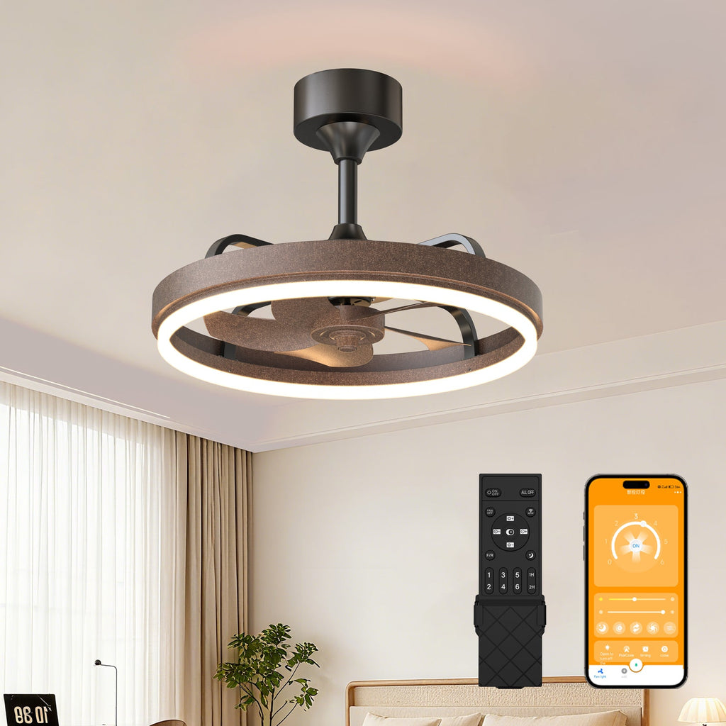 20.5" Rustic Ceiling Fan with Remote Control