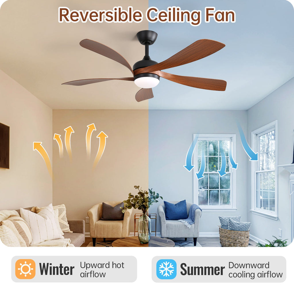 45 Inch Matte Ceiling Fan with LED Light