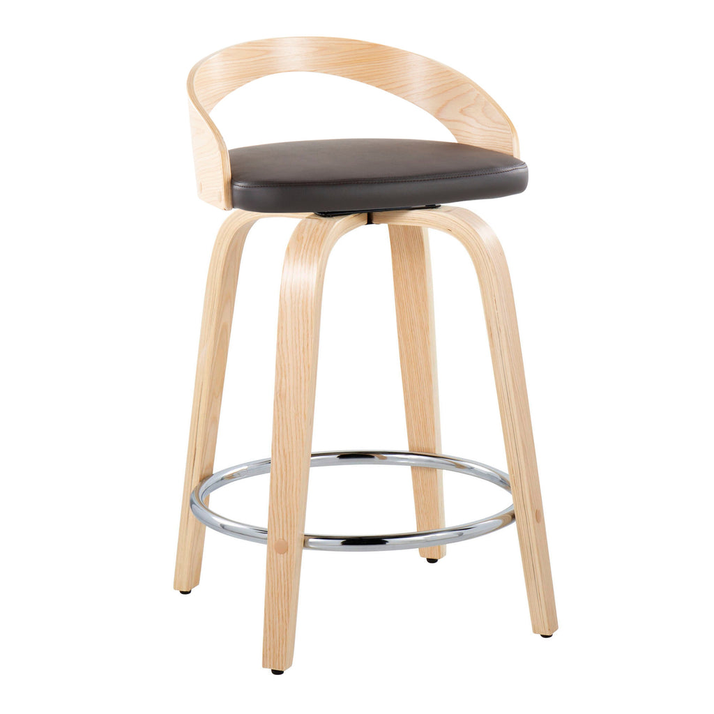 24" Contemporary Fixed-Height Counter Stool with Swivel