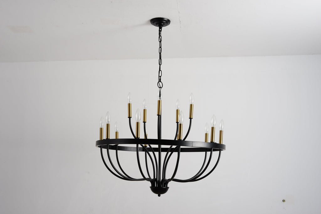 18-Light Chandelier Industrial Iron Candle Chandelier