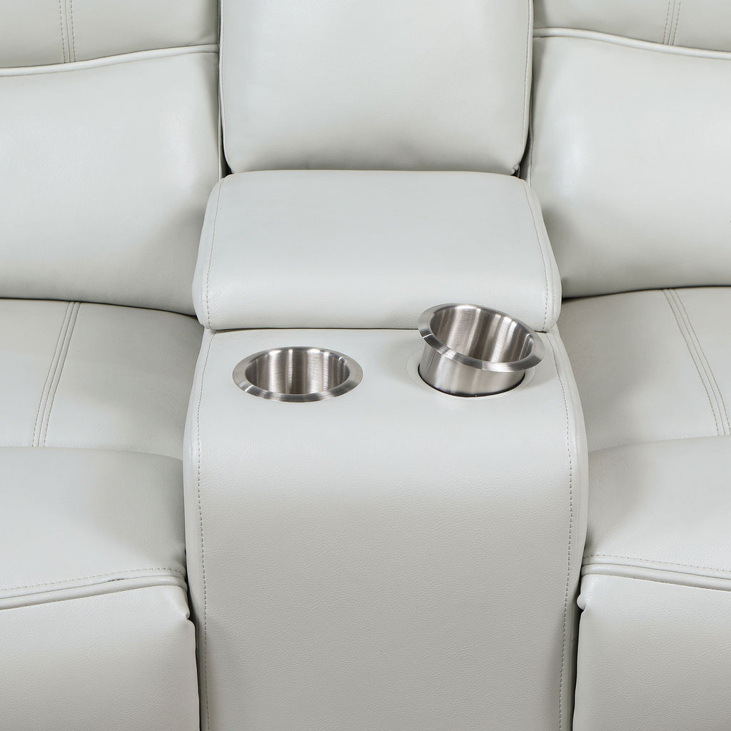 Denson Dove Power Reclining Loveseat