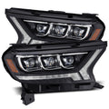 AlphaRex 19-21 Ford Ranger NOVA LED Proj Headlights Plank Style Black w/Activ Light/Seq Signal/DRL 880124 *Discontinued