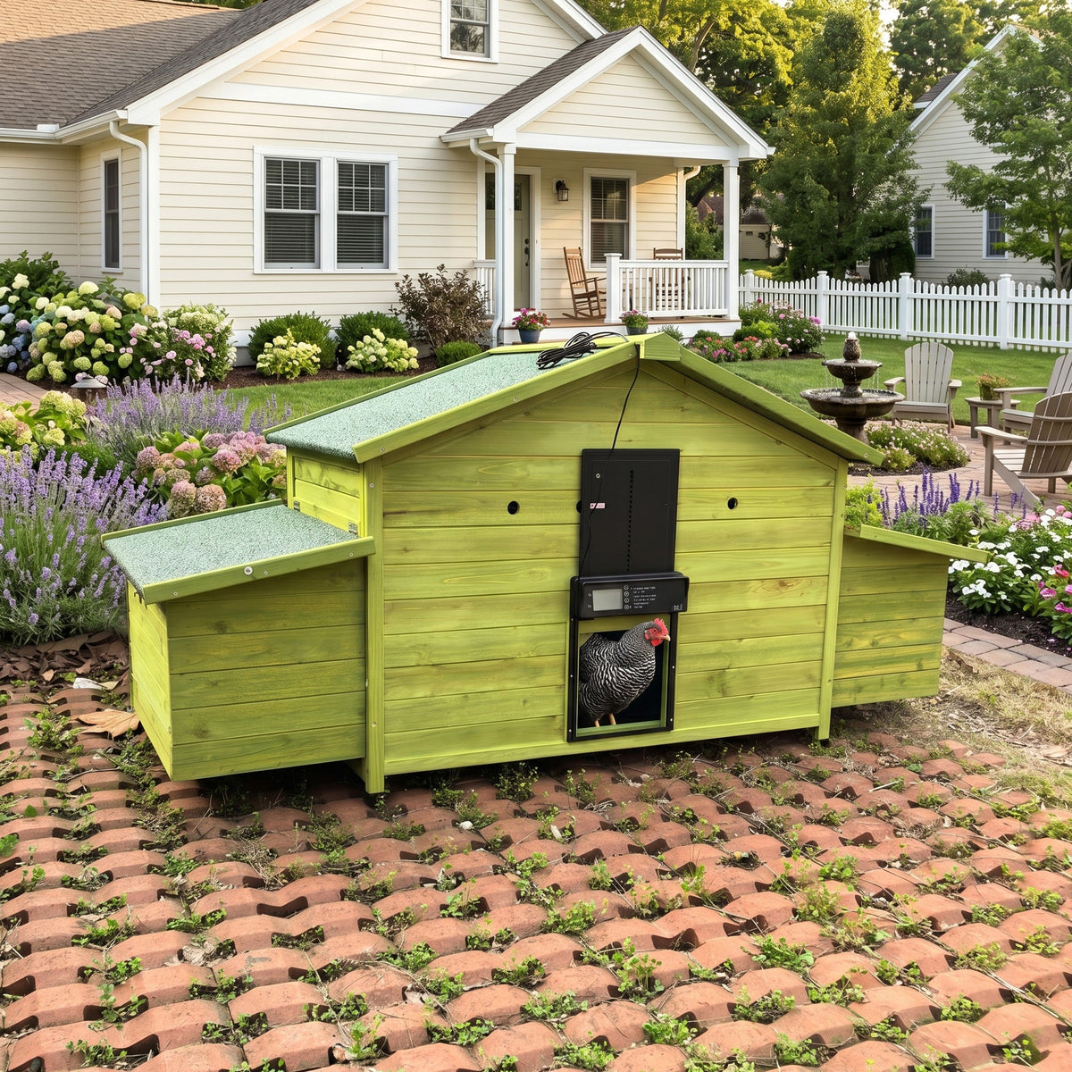 70" Automatic Chicken Coop with Solar-Powered Door