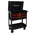 3 Drawers Multifunctional Tool Cart with Wheels and Steel Top