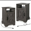 Set of 2, 16" Dark Grey Nightstands