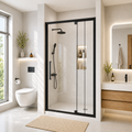 Semi-Frameless Pivot Hinged Glass Shower Door