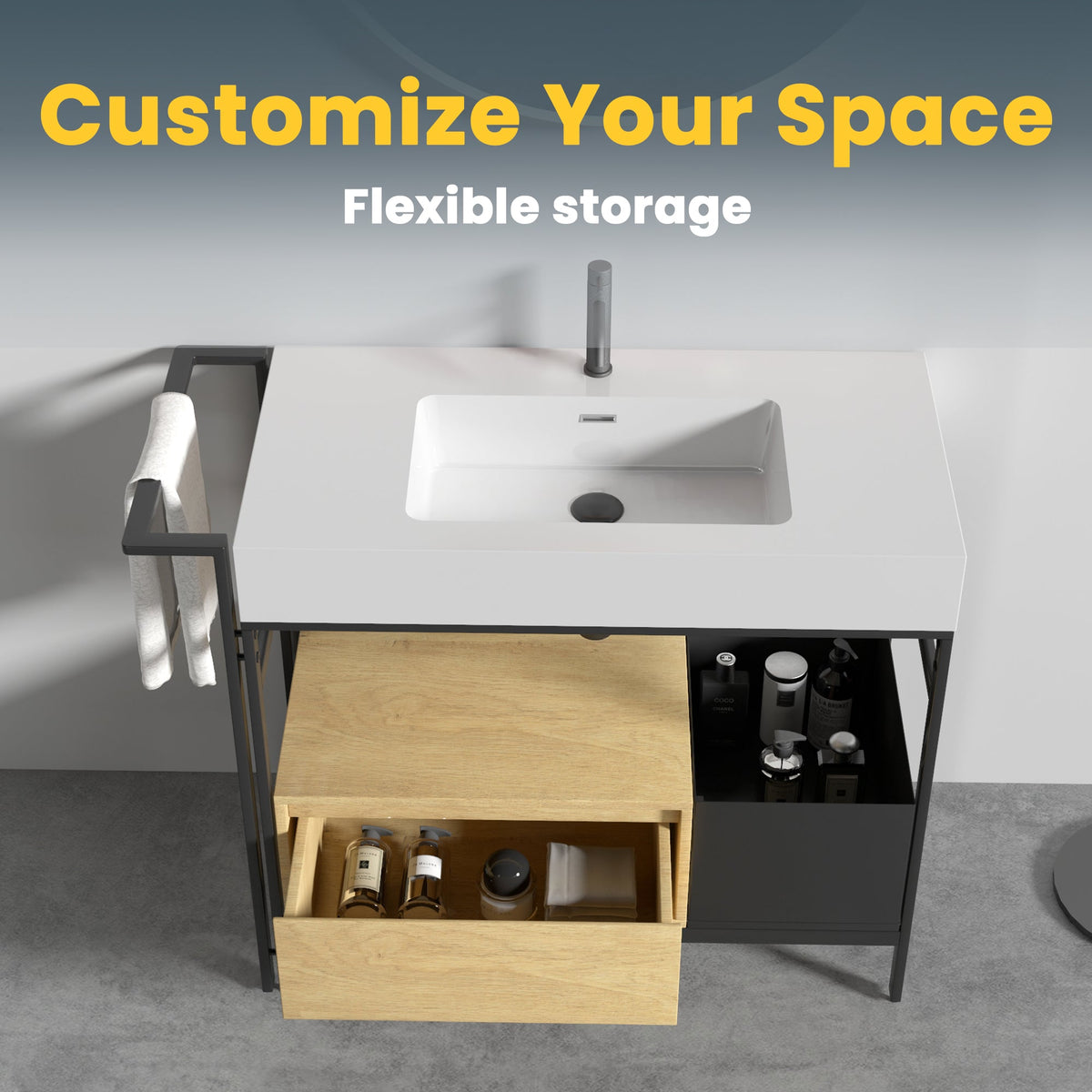 Forte 36" Industrial Style Modular Bathroom Vanity