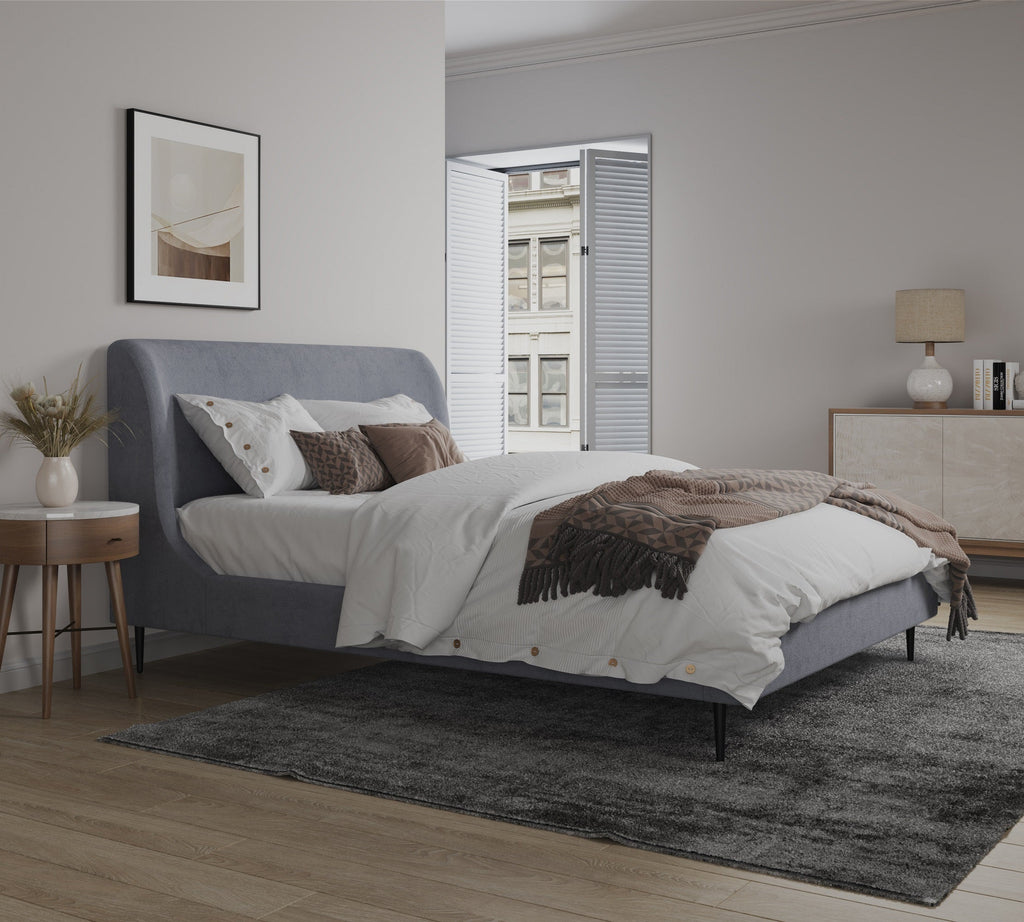 Heather Upholstered Velvet Queen Bed