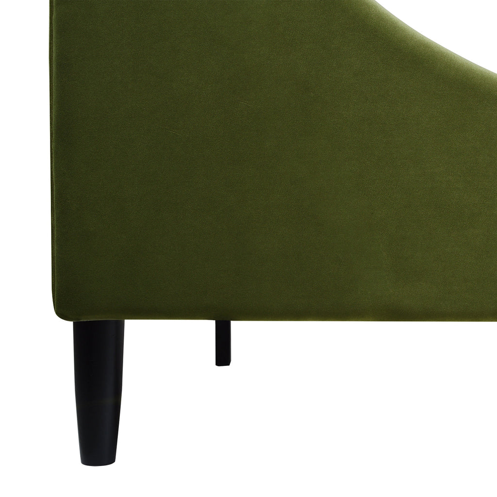 Aspen Vertical Tufted Headboard Platform Bed Set, King, Olive