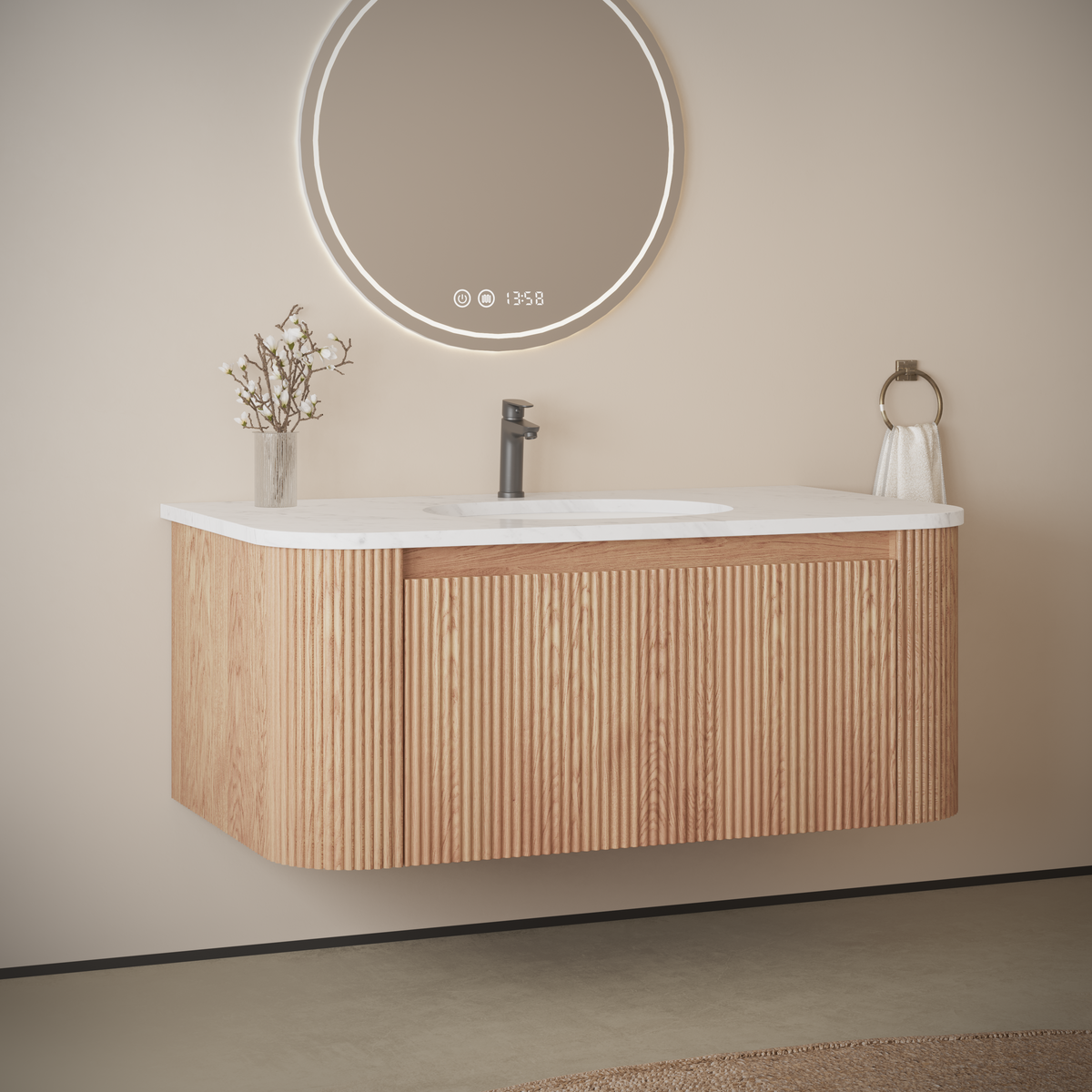 Arcora 36 Inch Wall Mounted Bathroom Vanity