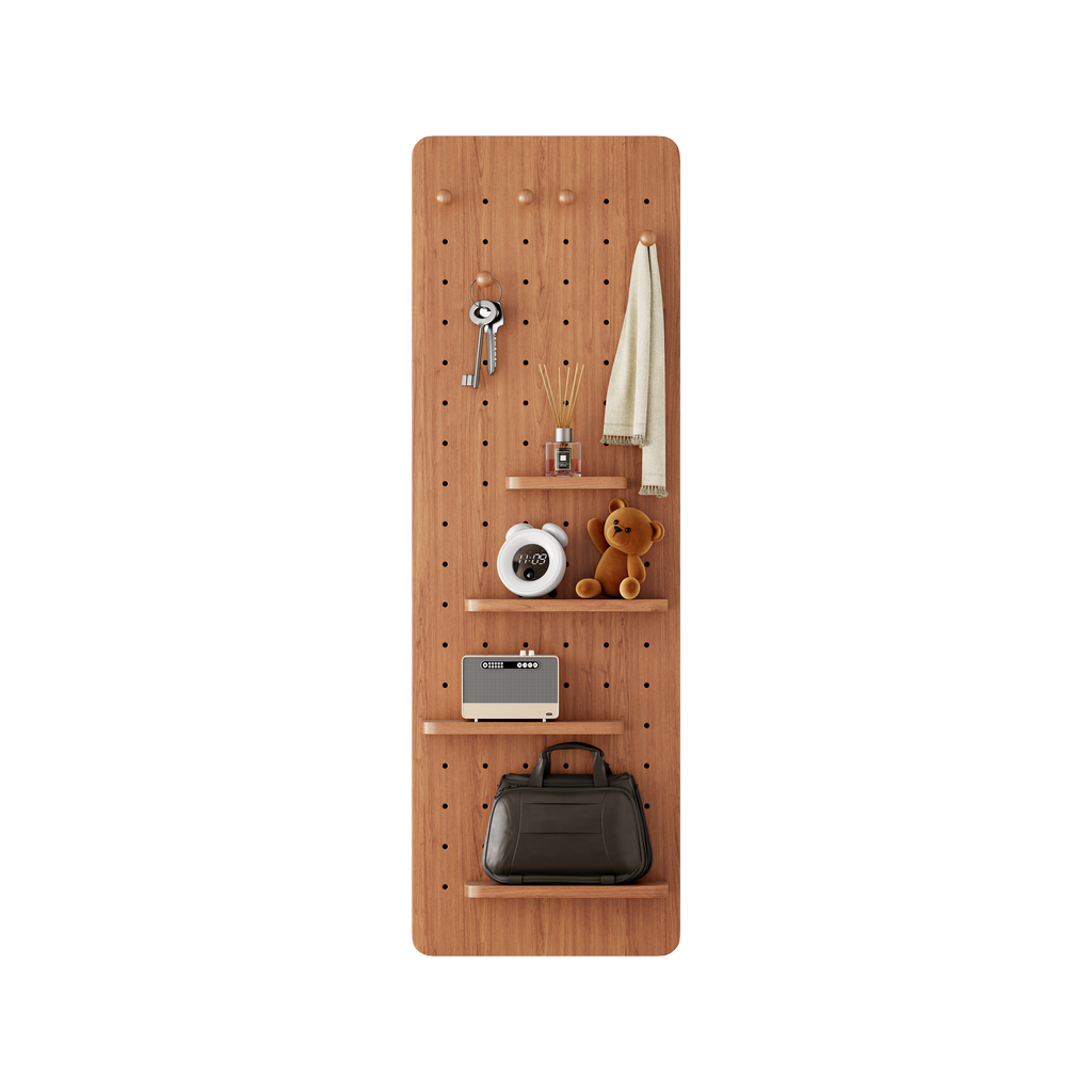 Cherry Color Wall-Mounted Full-Length Mirror