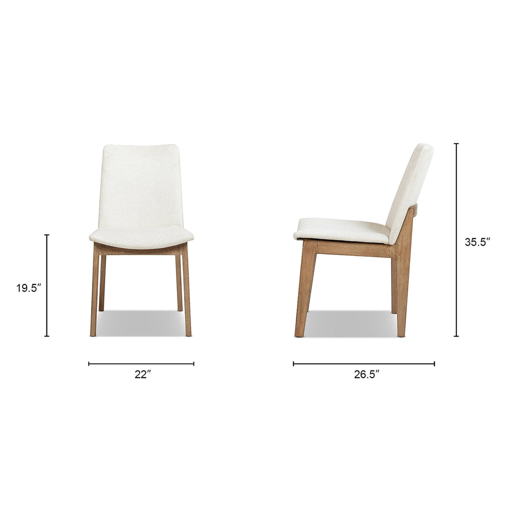 Auden Upholstered Reclaimed Pine Wood Dining Chair Set of 2