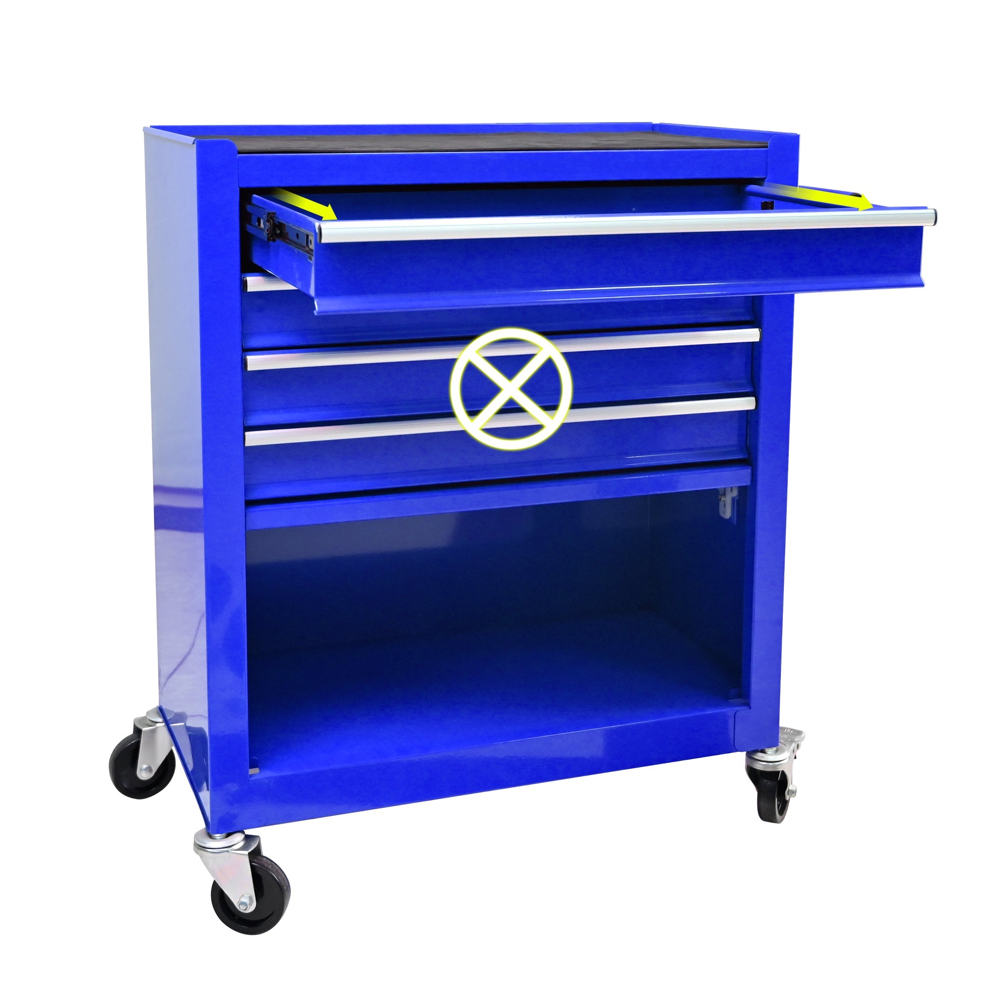 4 Drawers Multifunctional Tool Cart with Wheels - Blue