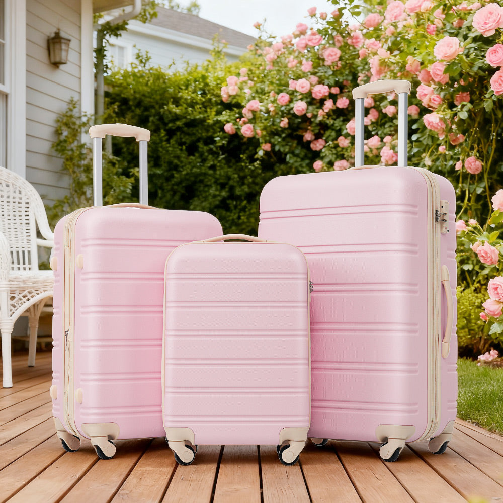 3 Piece Luggage Set Hardside Spinner Suitcase