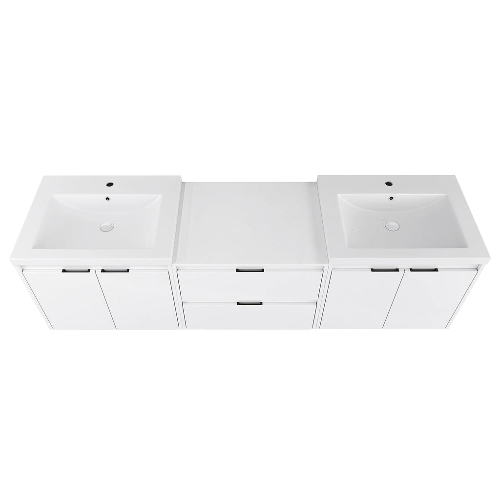72" Bathroom Vanity With Resin Sink