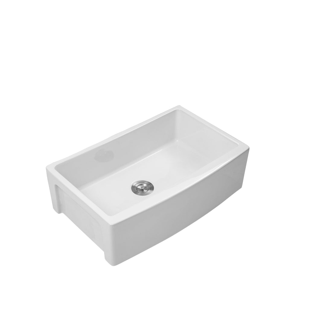 White Farmhouse Sink - 33" x 21" x 10"