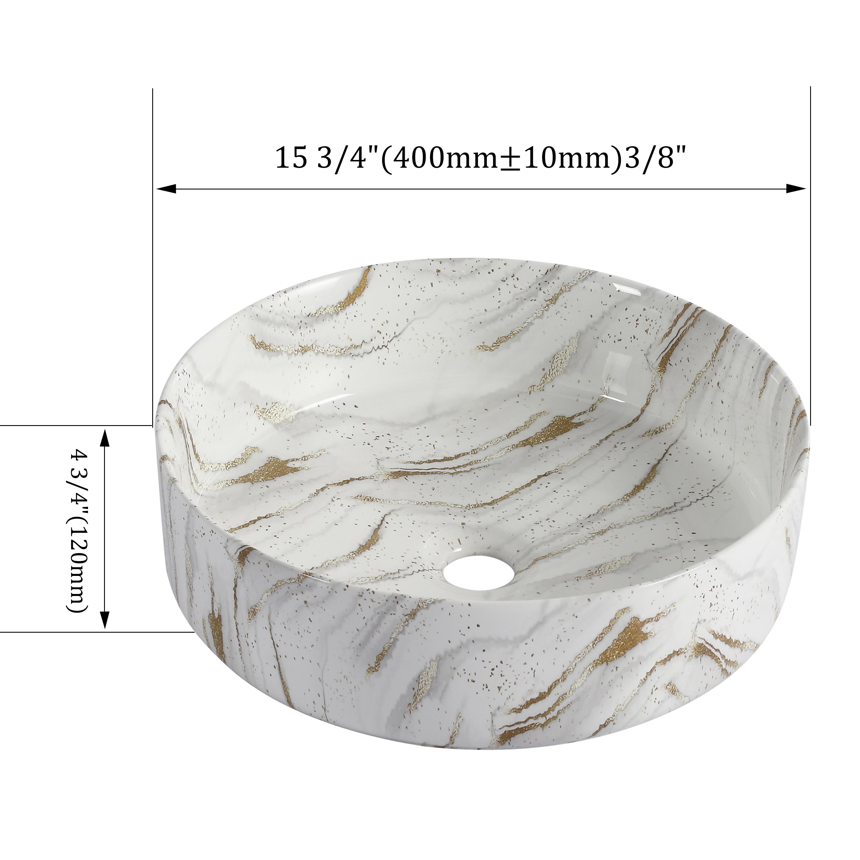 Ceramic Round Above Counter Bathroom Sink Art Basin