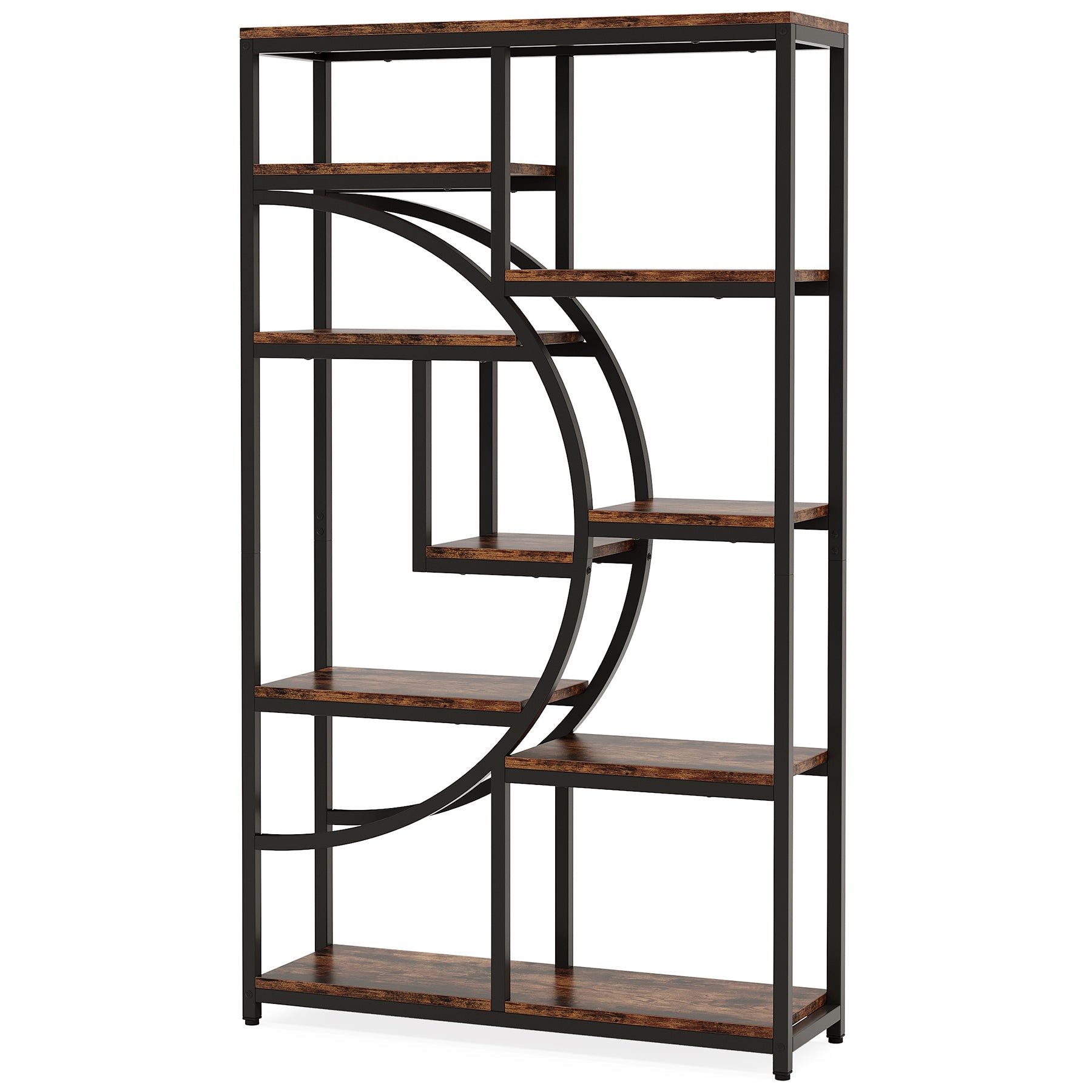 68.89" Height Industrial 5-Tier Rustic Brown Etagere