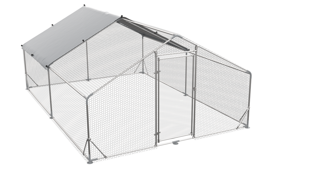 Large Metal Chicken Coop - Poultry Cage with Waterproof Cover
