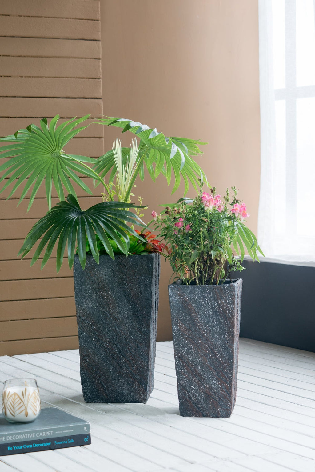 Large Cement Planter for Indoor and Outdoor Use