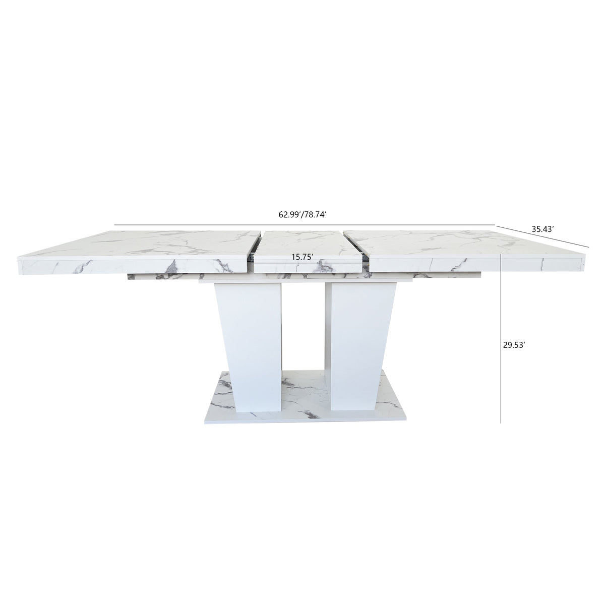 Extendable Dining Room Table for 6-10, Modern All