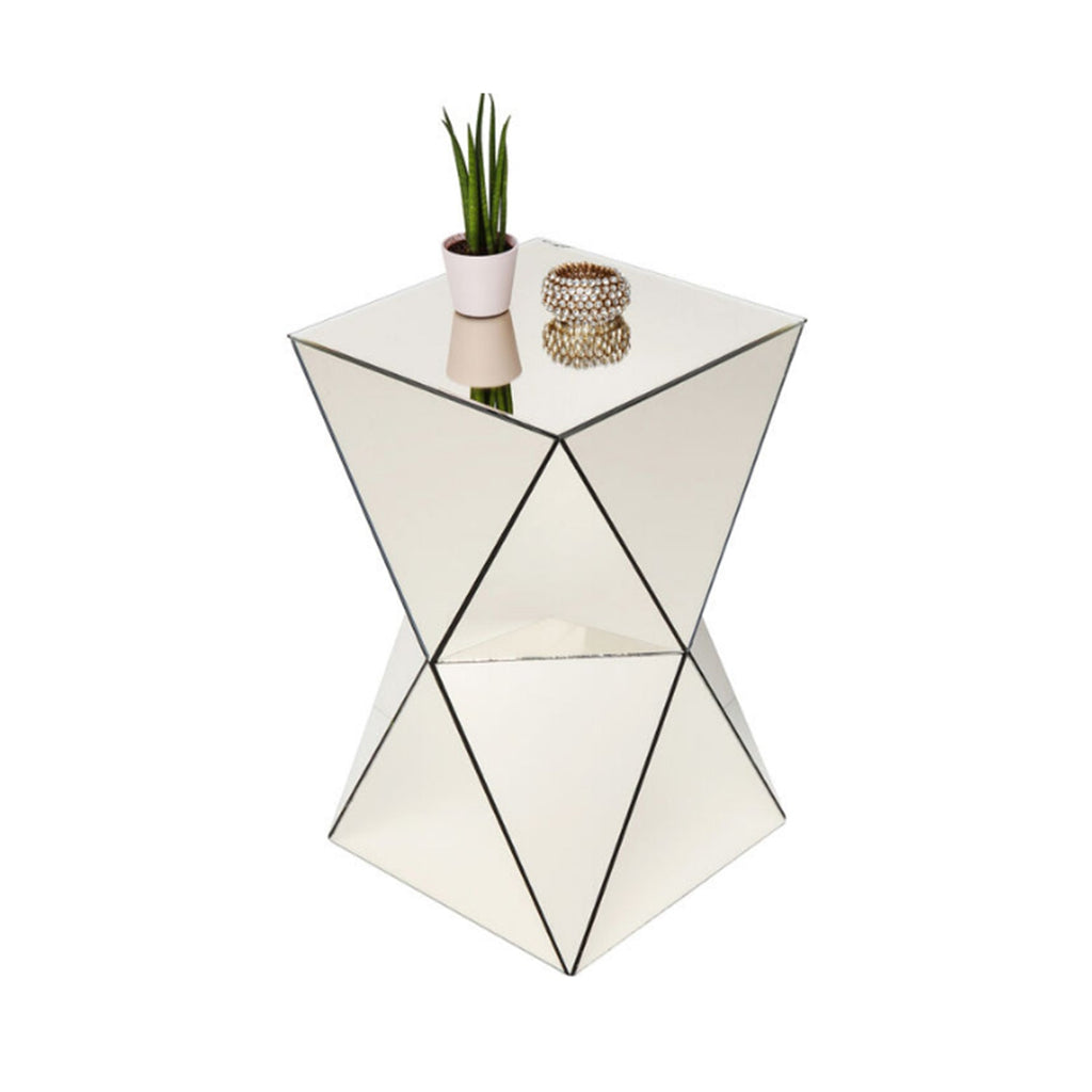 Champagne Mirrored Geometric Side Table