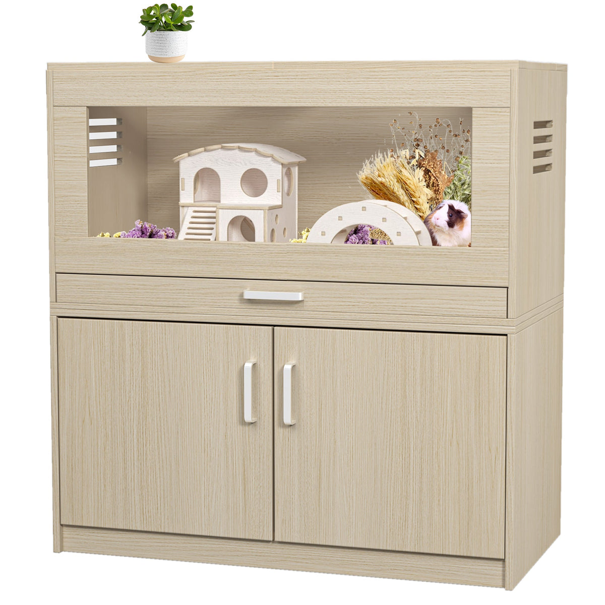 Hamster Cage with Independent Storage Cabinet