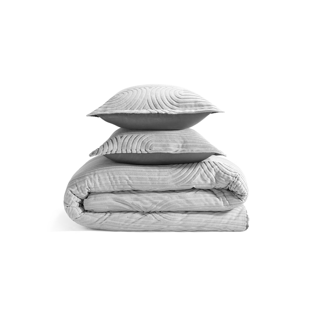 BedGear Performance Duvet Set, King - Grey/Racetrack